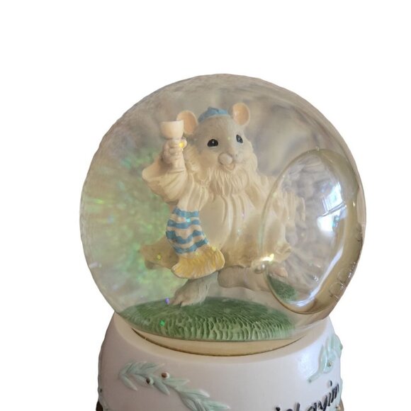 SAN FRANCISCO MUSIC BOX CO SNOW GLOBE RABBI MOUSE L'CHAYIM MUSICAL JEWISH - Picture 3 of 15